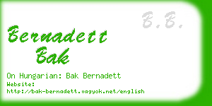 bernadett bak business card